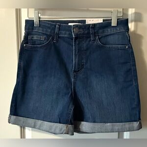 LC Lauren Conrad High Rise Cuffed Dark Blue Jean Shorts NWT size 6